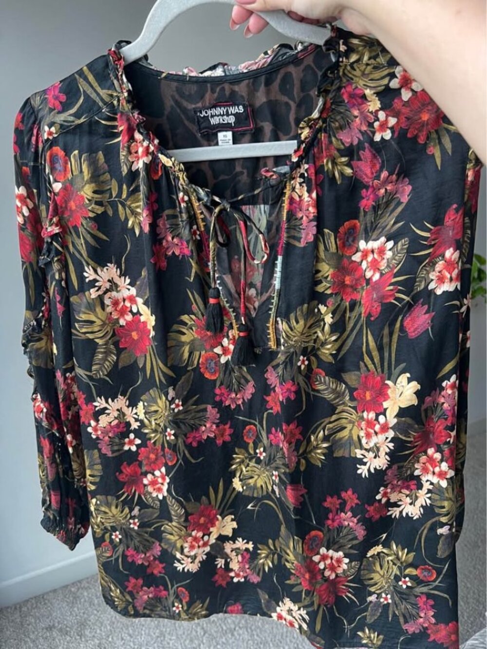 Johnny Was silk blouse size xs